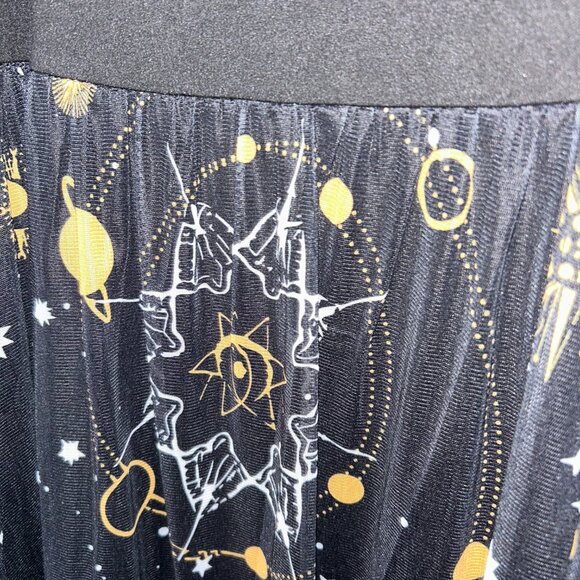 New SHEIN Goth Punk Black Chiffon Moon Stars Dress Halloween Plus Size 3XL E30 - Picture 8 of 9